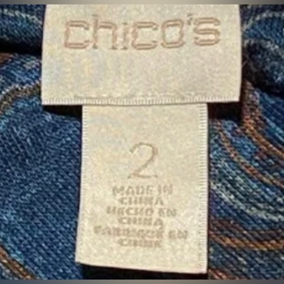 CHICOāS COWL NECK KERCHIEF HIGH LOW HEM LONG SLEEVEā PAISLEY KNIT TOP BB153 - Picture 8 of 9